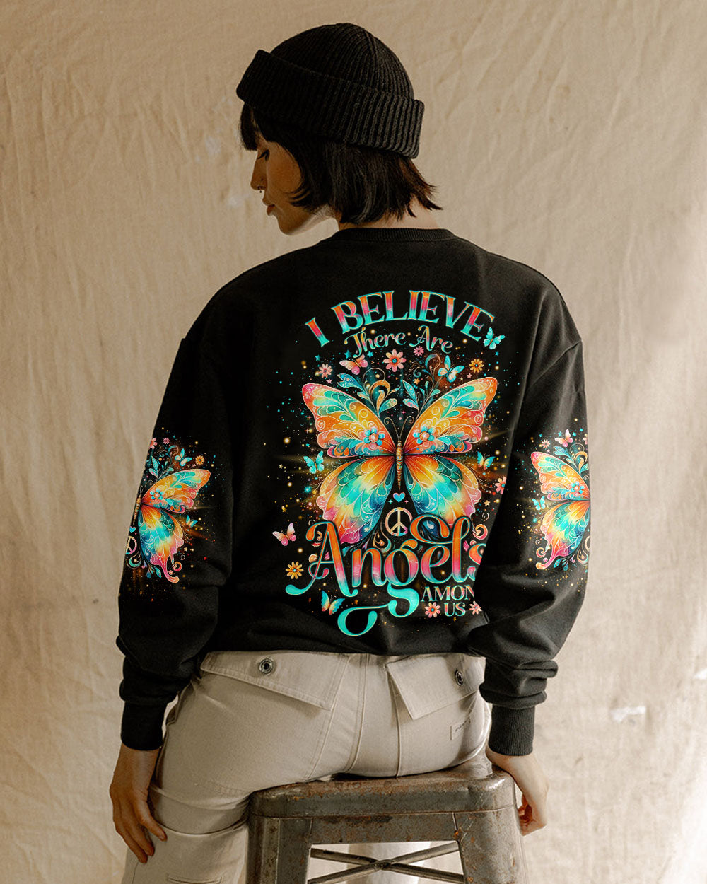 I BELIEVE THERE ARE ANGELS AMONG US BUTTERFLY ALL OVER PRINT - TLNO2912231