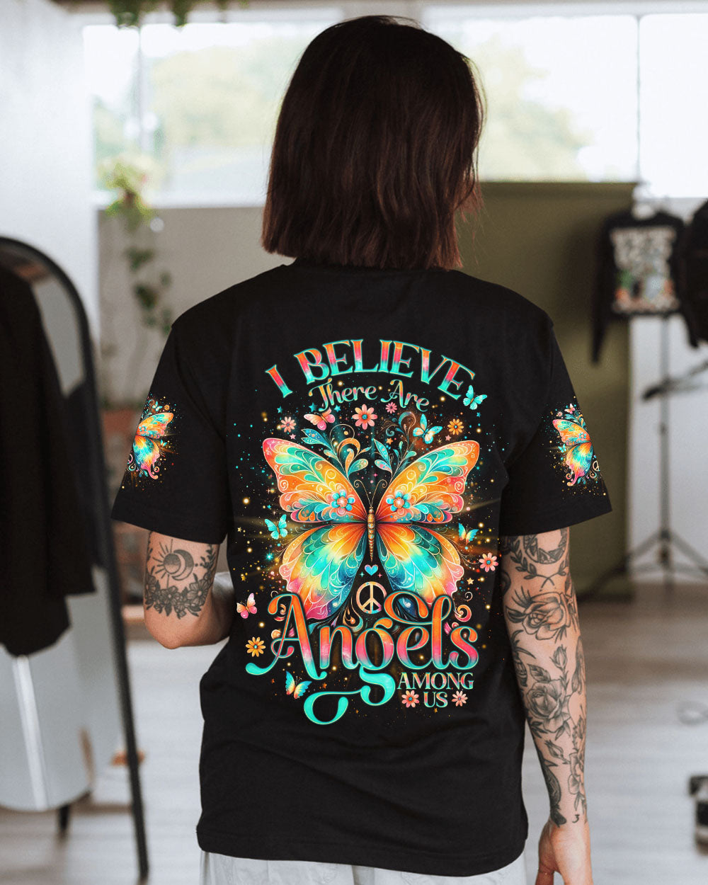 I BELIEVE THERE ARE ANGELS AMONG US BUTTERFLY ALL OVER PRINT - TLNO2912231