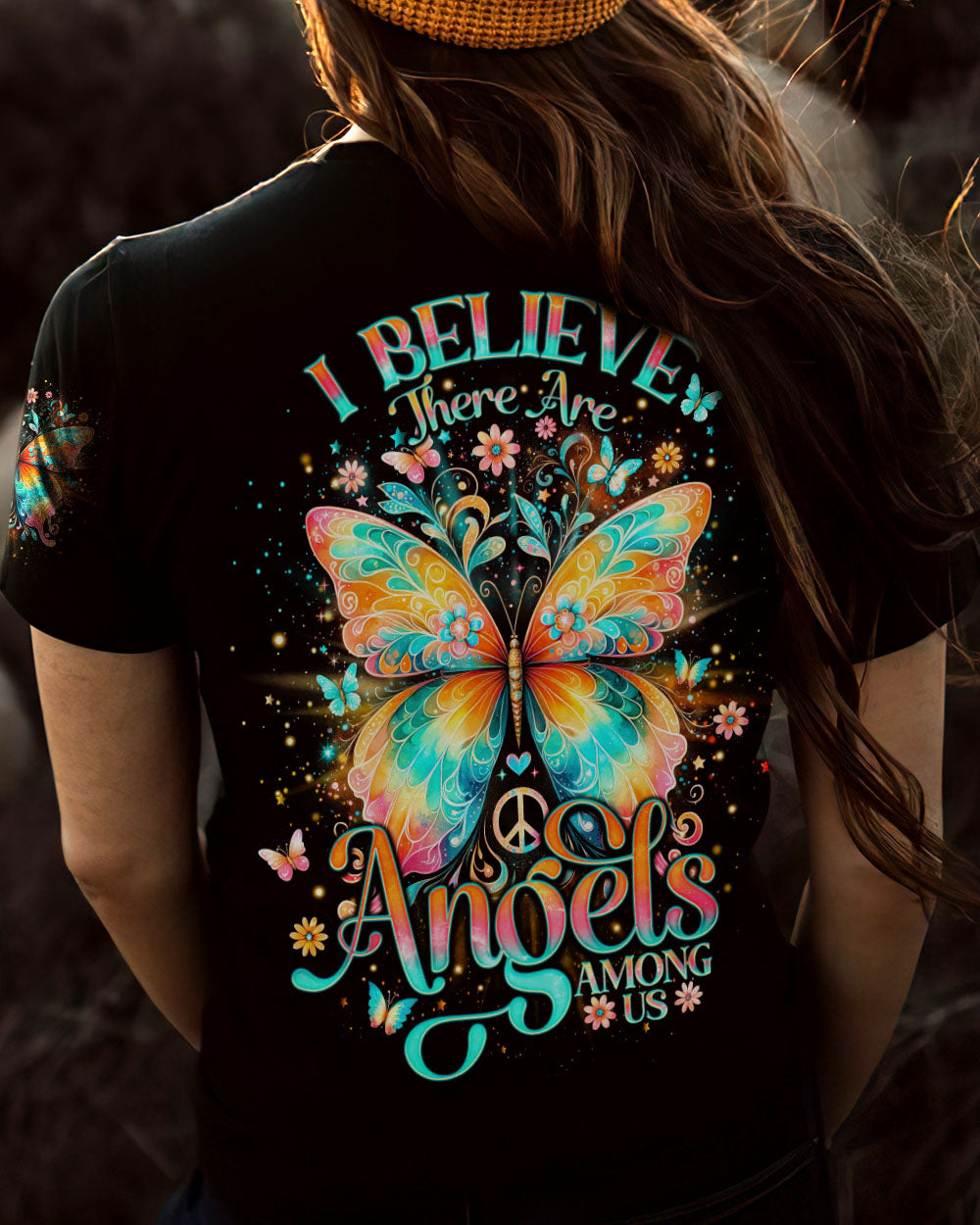 I BELIEVE THERE ARE ANGELS AMONG US BUTTERFLY ALL OVER PRINT - TLNO2912231