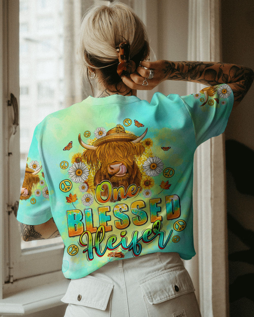 ONE BLESSED HEIFER COW ALL OVER PRINT - TLNO3008232