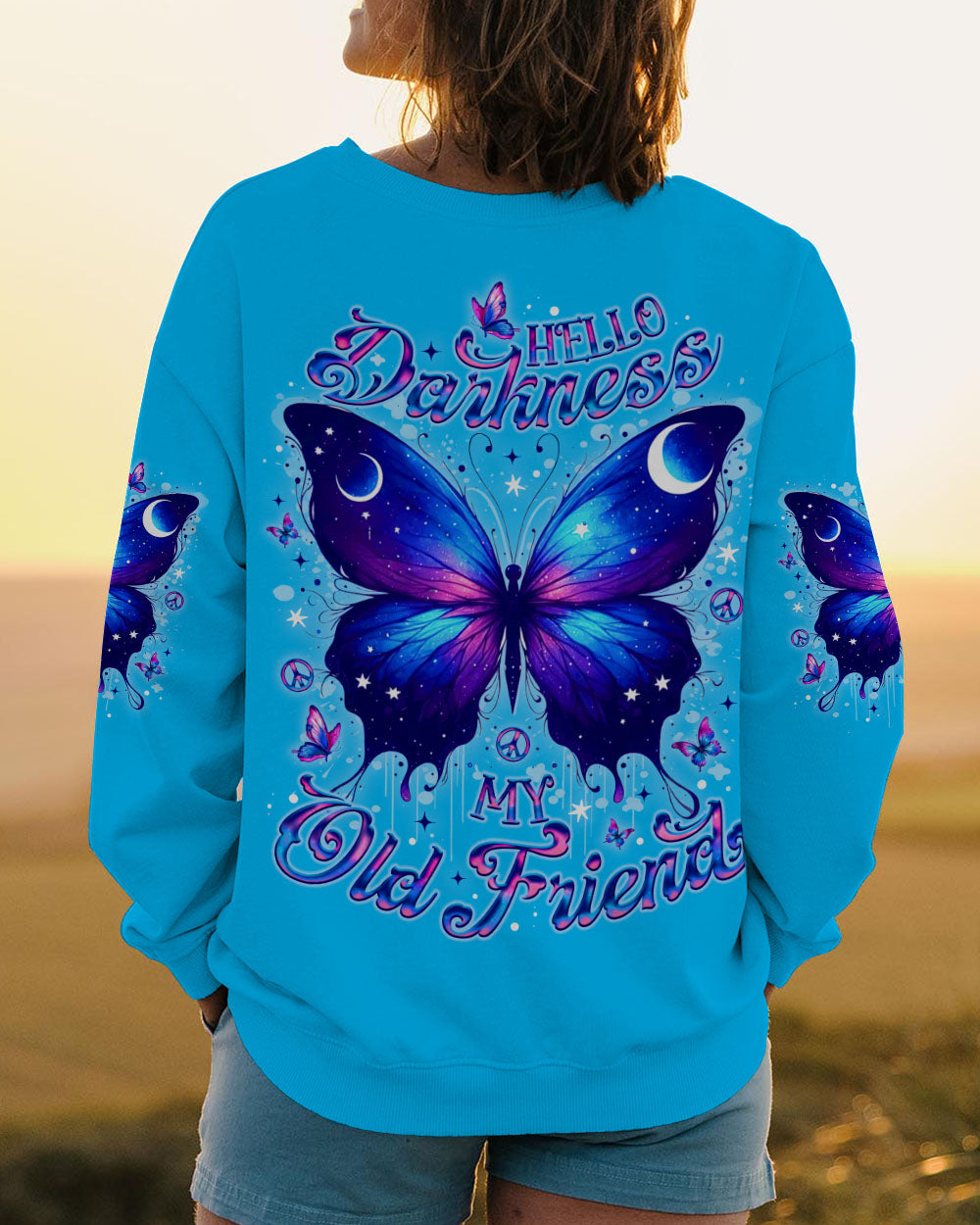 HELLO DARKNESS MY OLD FRIEND BUTTERFLY  ALL OVER PRINT - TLNO3010252