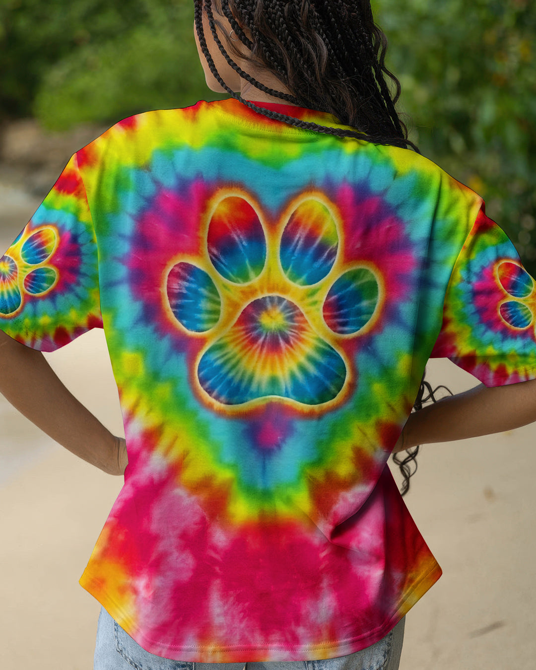 PAW PRINT COLORFUL SWIRL ALL OVER PRINT  - TLNO3012252