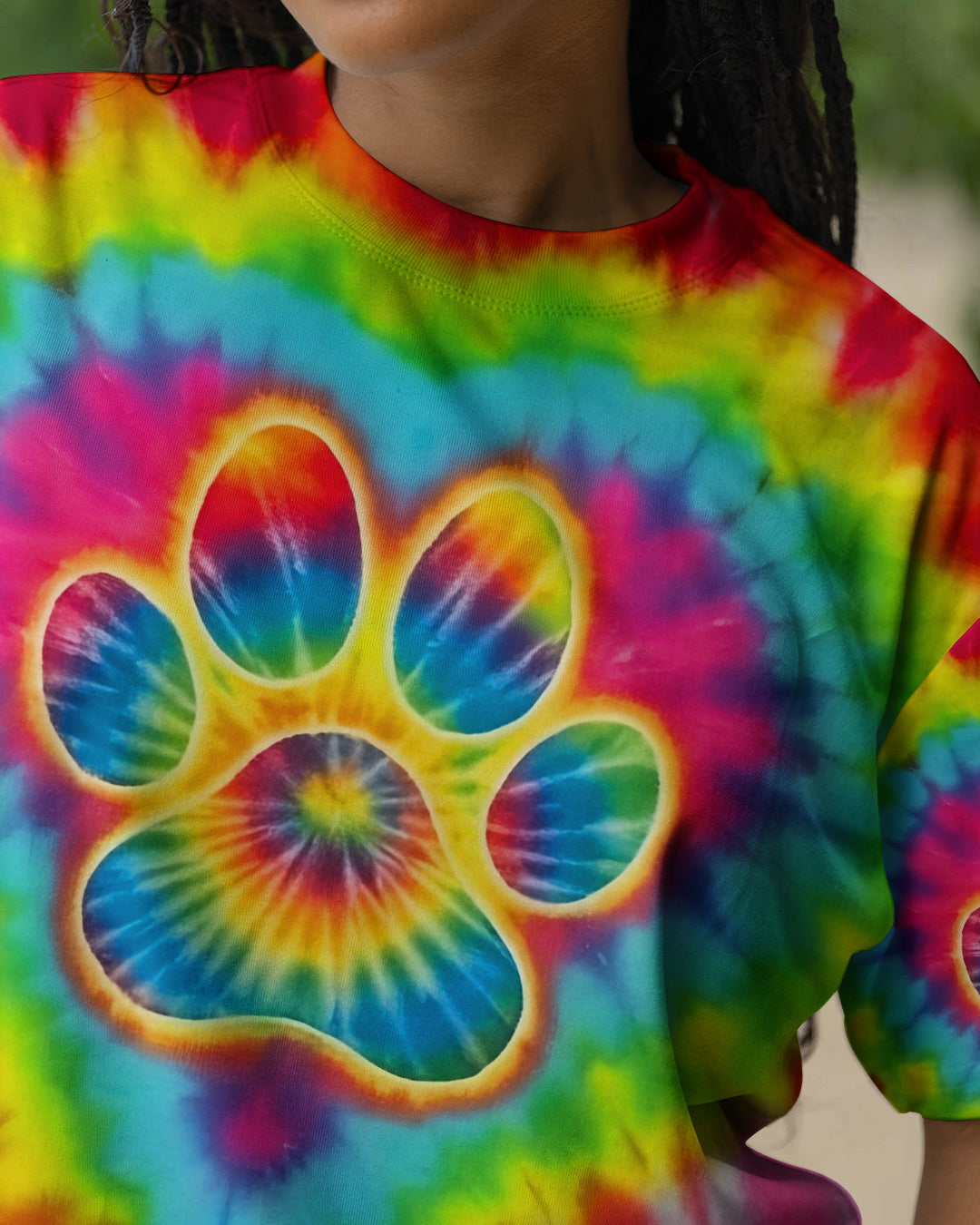 PAW PRINT COLORFUL SWIRL ALL OVER PRINT  - TLNO3012252