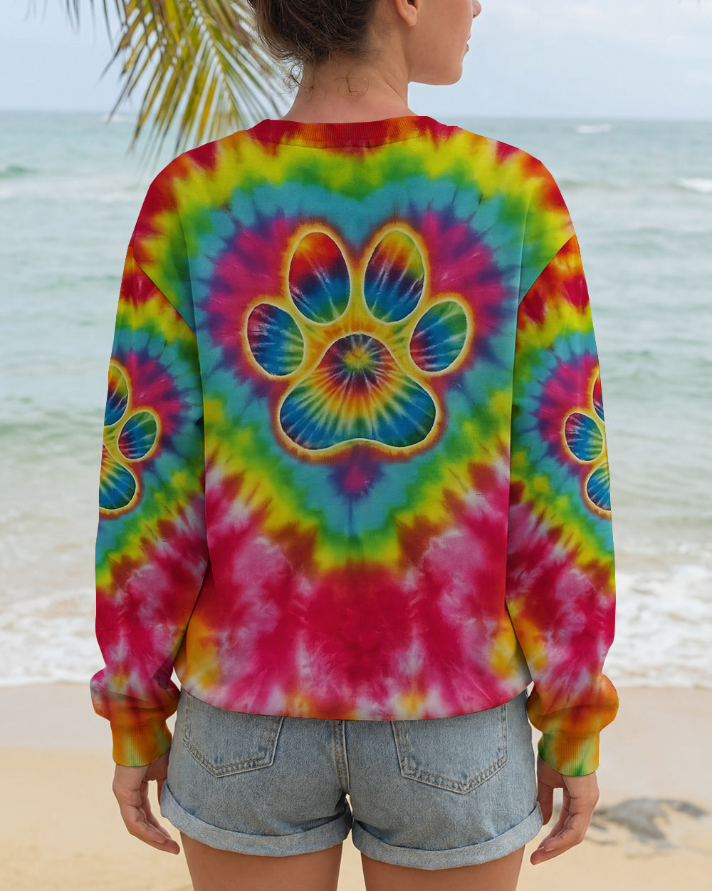 PAW PRINT COLORFUL SWIRL ALL OVER PRINT  - TLNO3012252