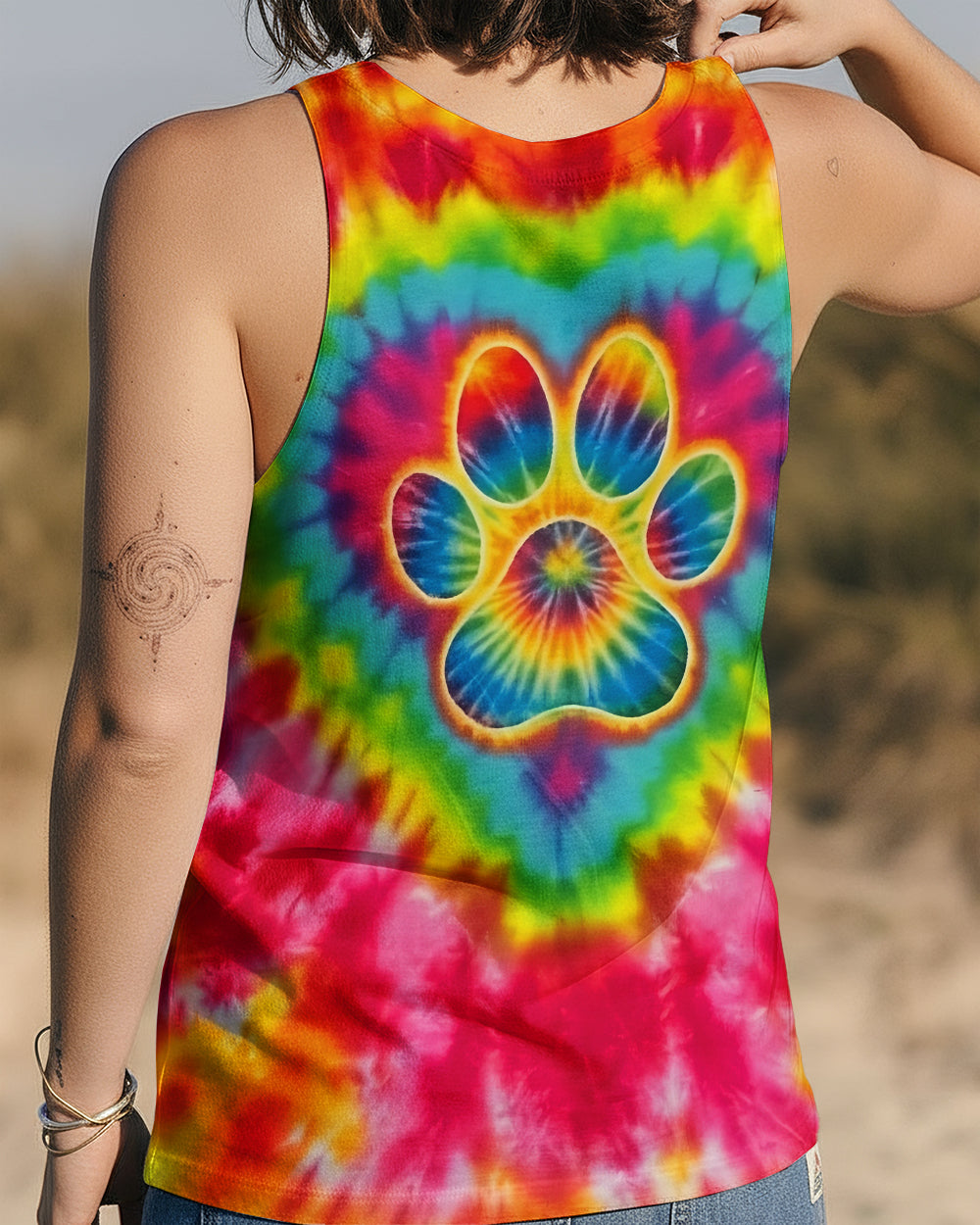 PAW PRINT COLORFUL SWIRL ALL OVER PRINT  - TLNO3012252