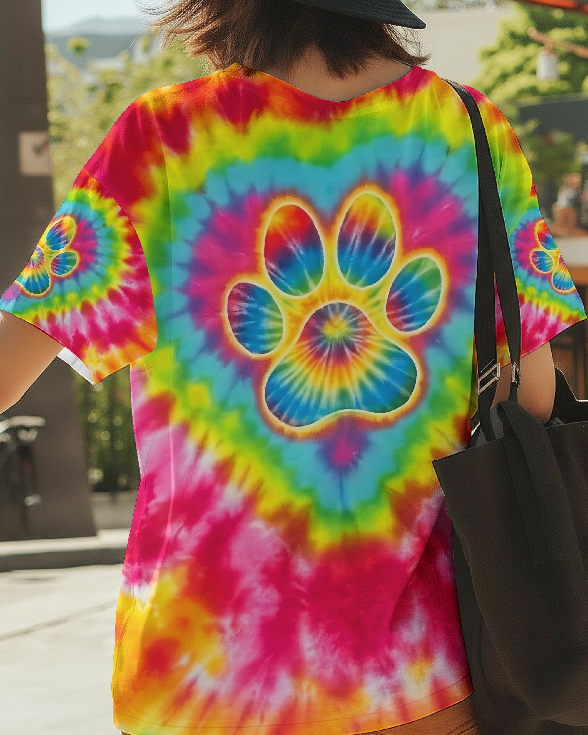 PAW PRINT COLORFUL SWIRL ALL OVER PRINT  - TLNO3012252
