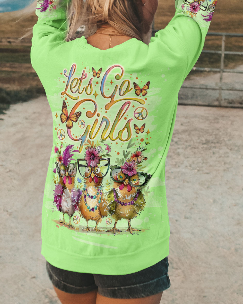 LET'S GO GIRLS CHICKEN ALL OVER PRINT - TLNO3105242