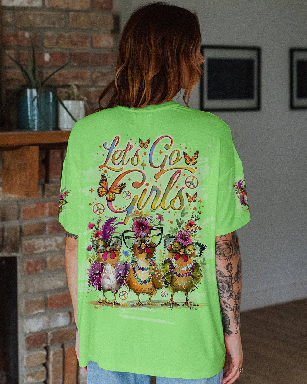 LET'S GO GIRLS CHICKEN ALL OVER PRINT - TLNO3105242