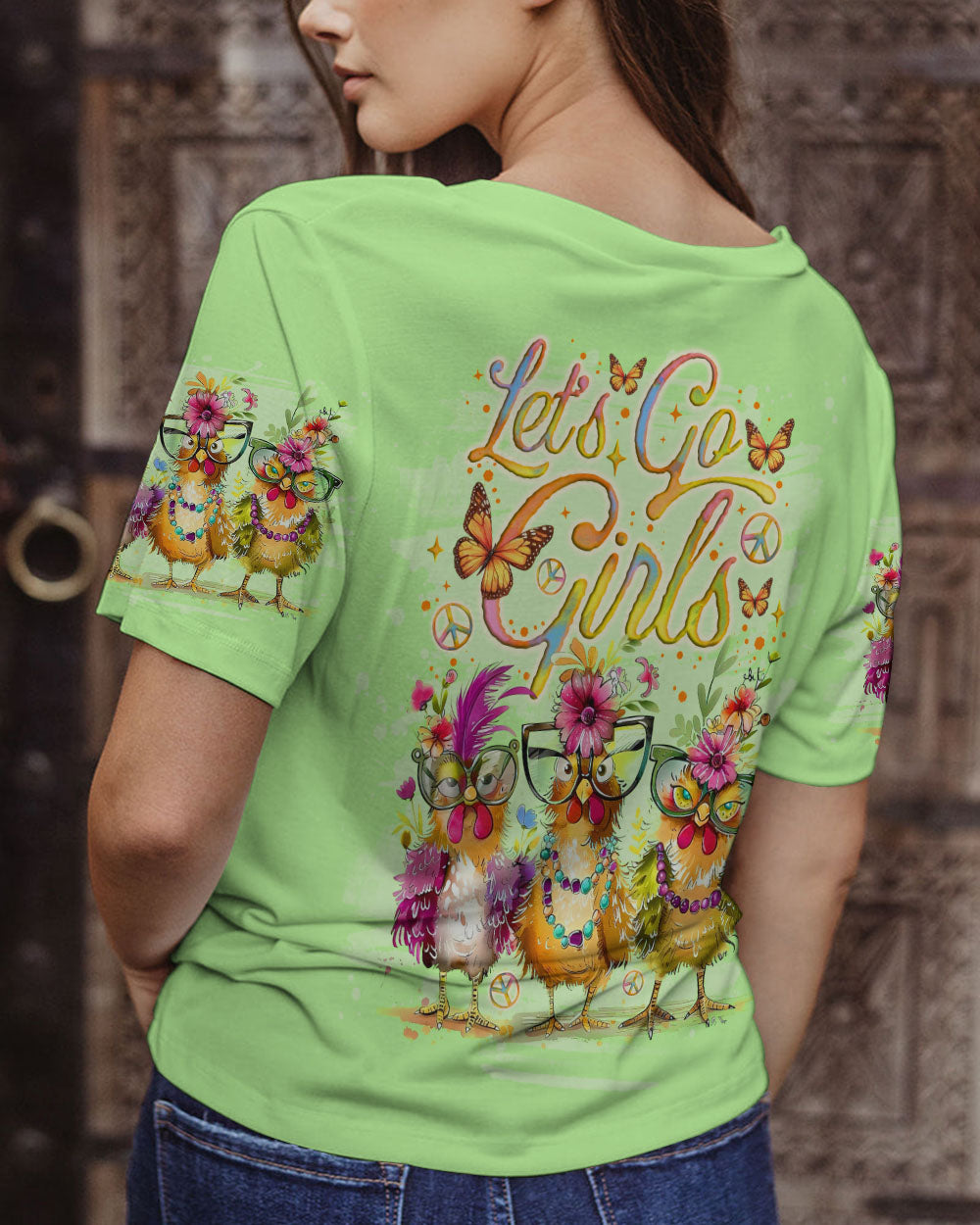 LET'S GO GIRLS CHICKEN ALL OVER PRINT - TLNO3105242