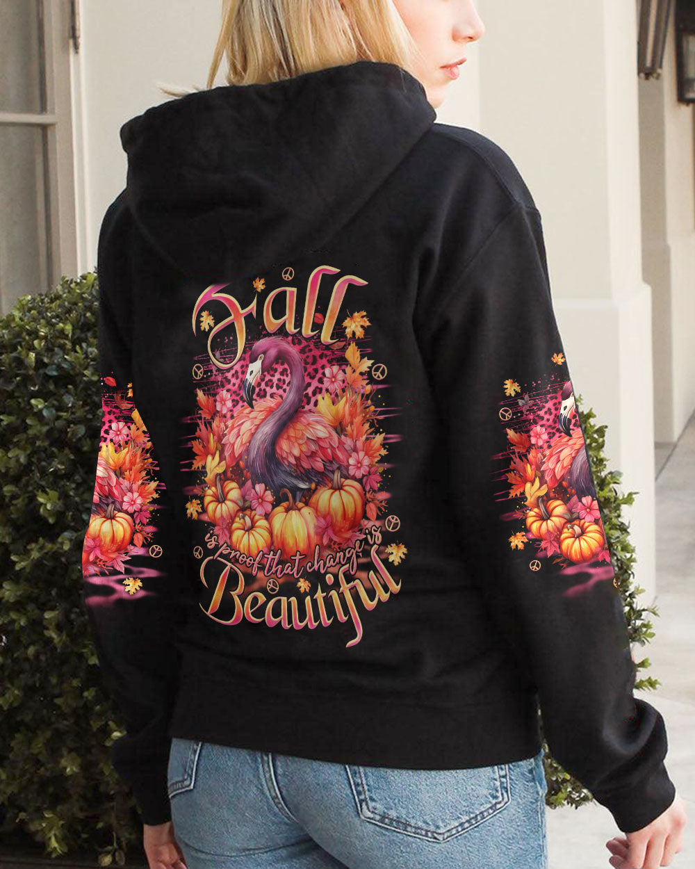CHANGE IS BEAUTIFUL FLAMINGO AUTUMN ALL OVER PRINT - TLNO3107231