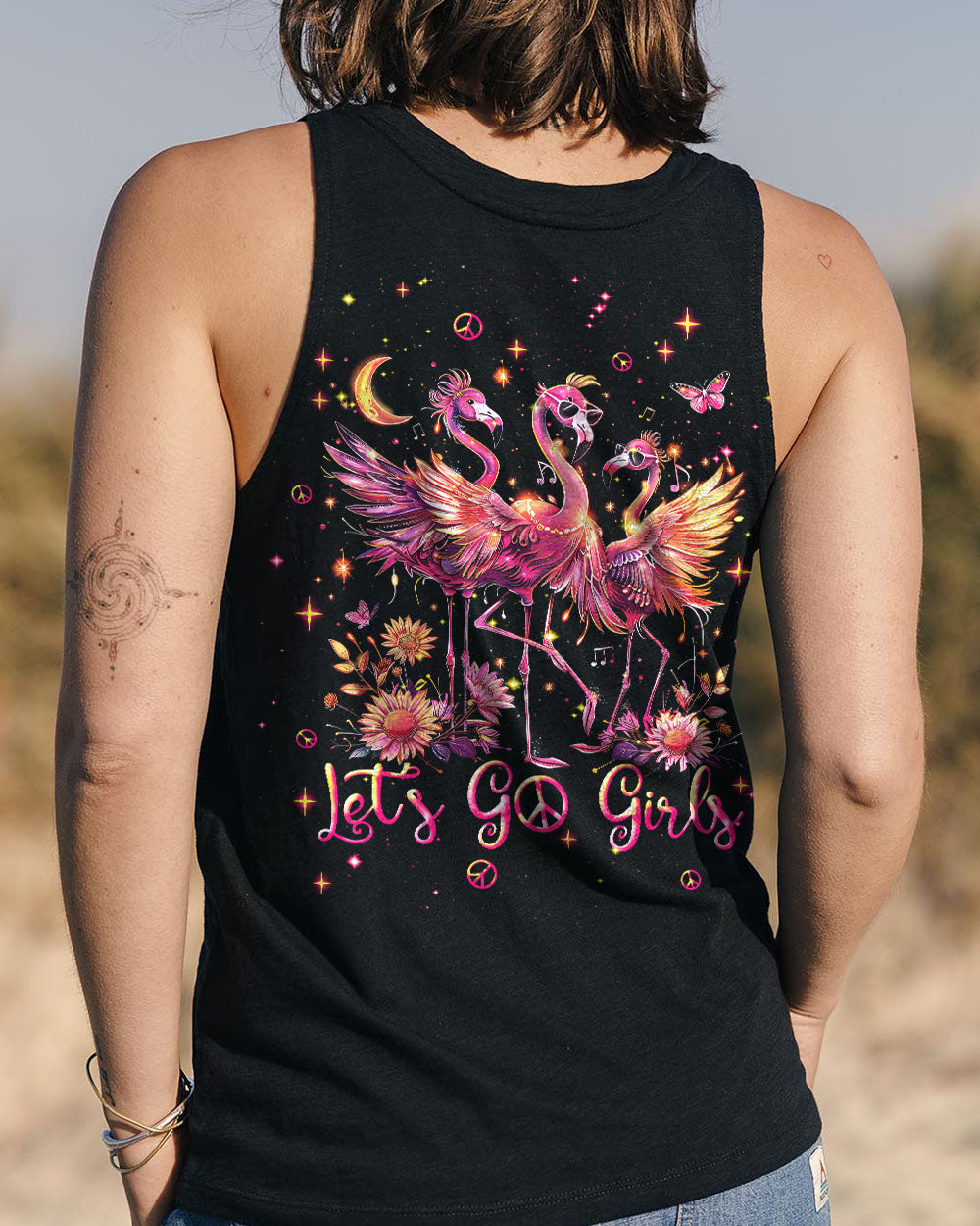 LET'S GO GIRLS FLAMINGO ALL OVER PRINT - TLNT0104245