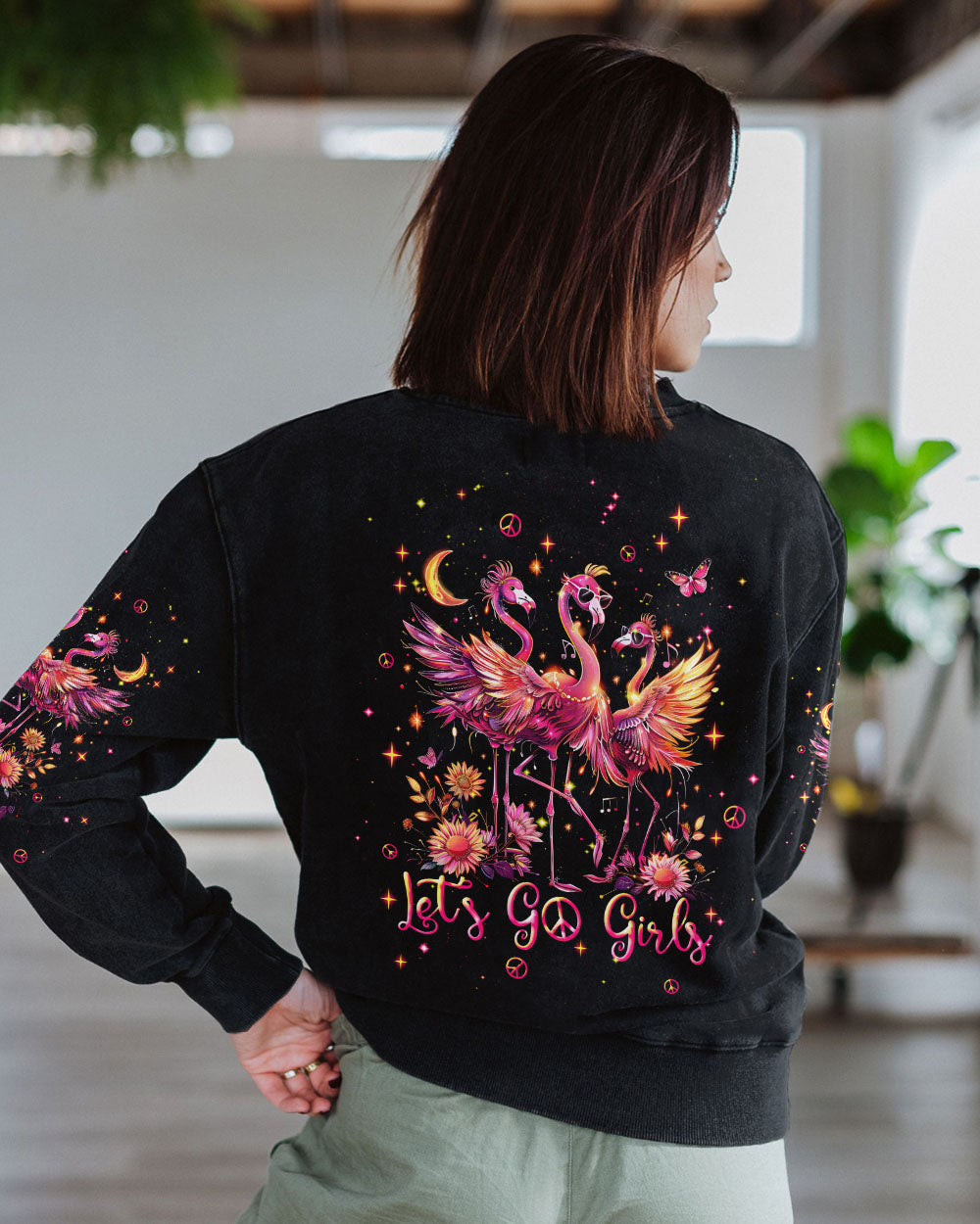 LET'S GO GIRLS FLAMINGO ALL OVER PRINT - TLNT0104245