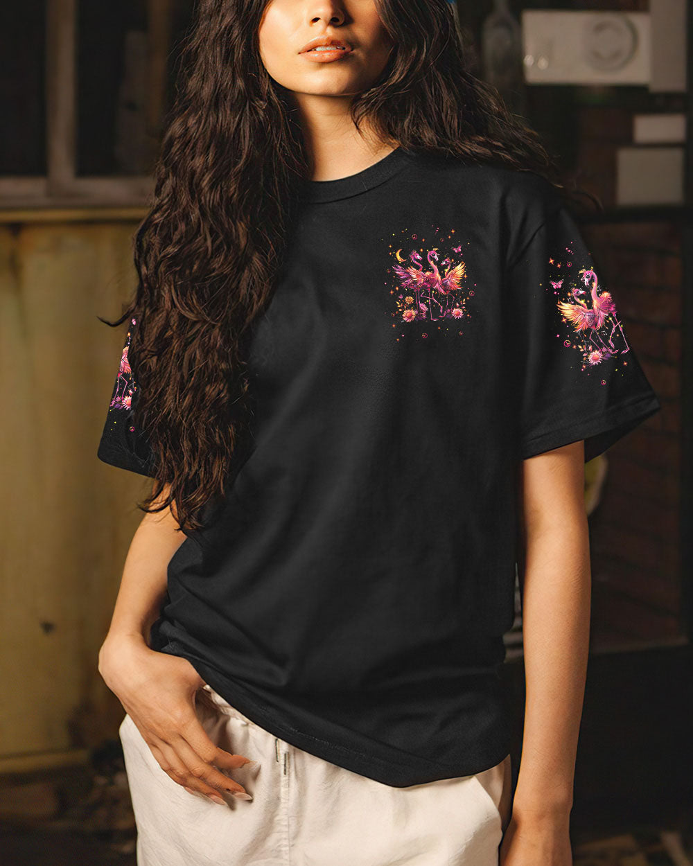 LET'S GO GIRLS FLAMINGO ALL OVER PRINT - TLNT0104245