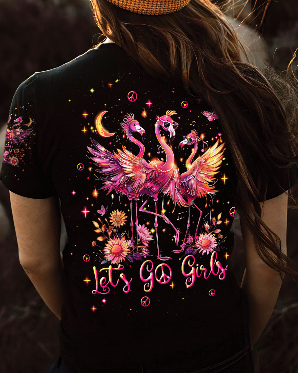 LET'S GO GIRLS FLAMINGO ALL OVER PRINT - TLNT0104245