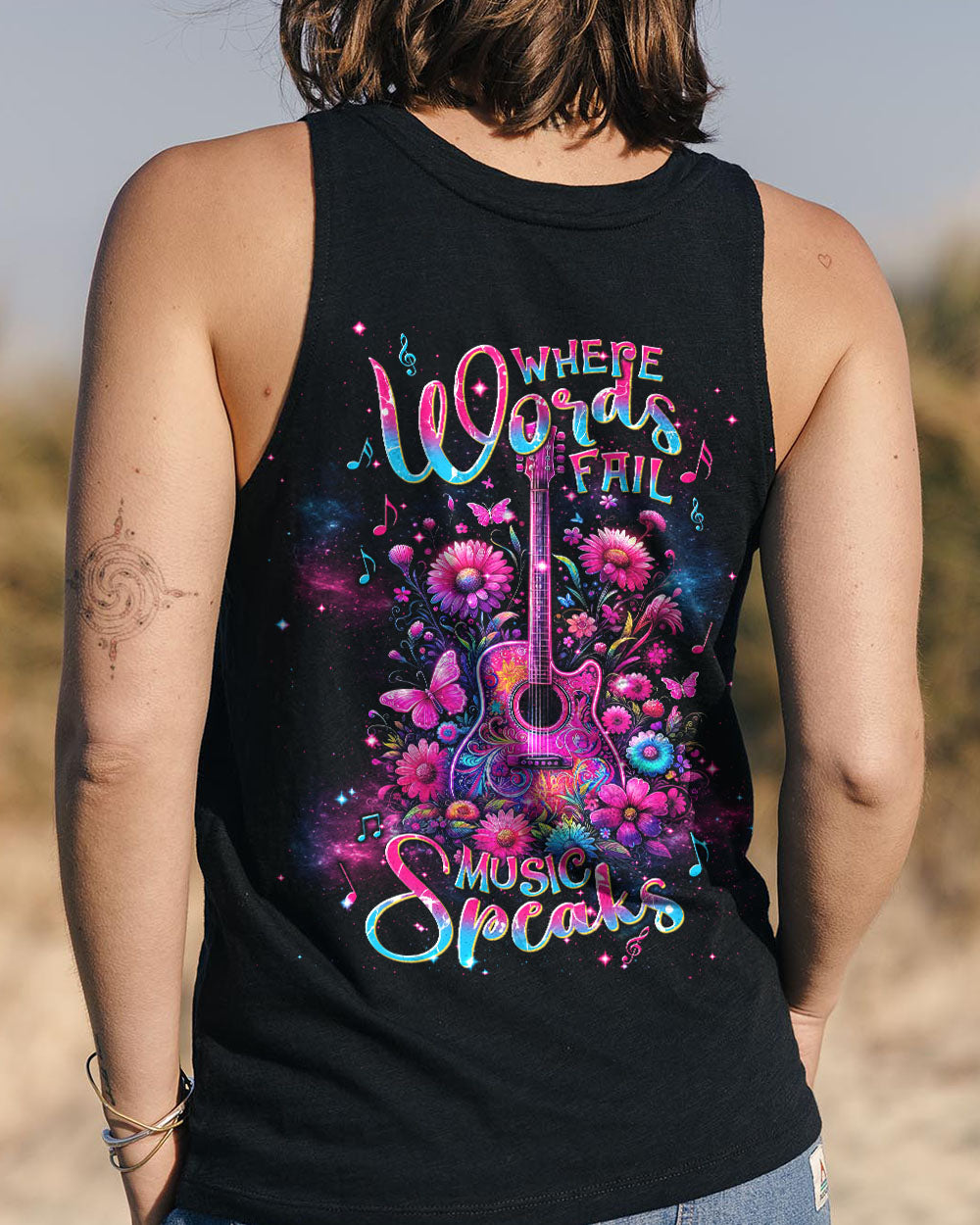WHERE WORDS FAIL MUSIC SPEAKS GUITAR ALL OVER PRINT - TLNT0201243