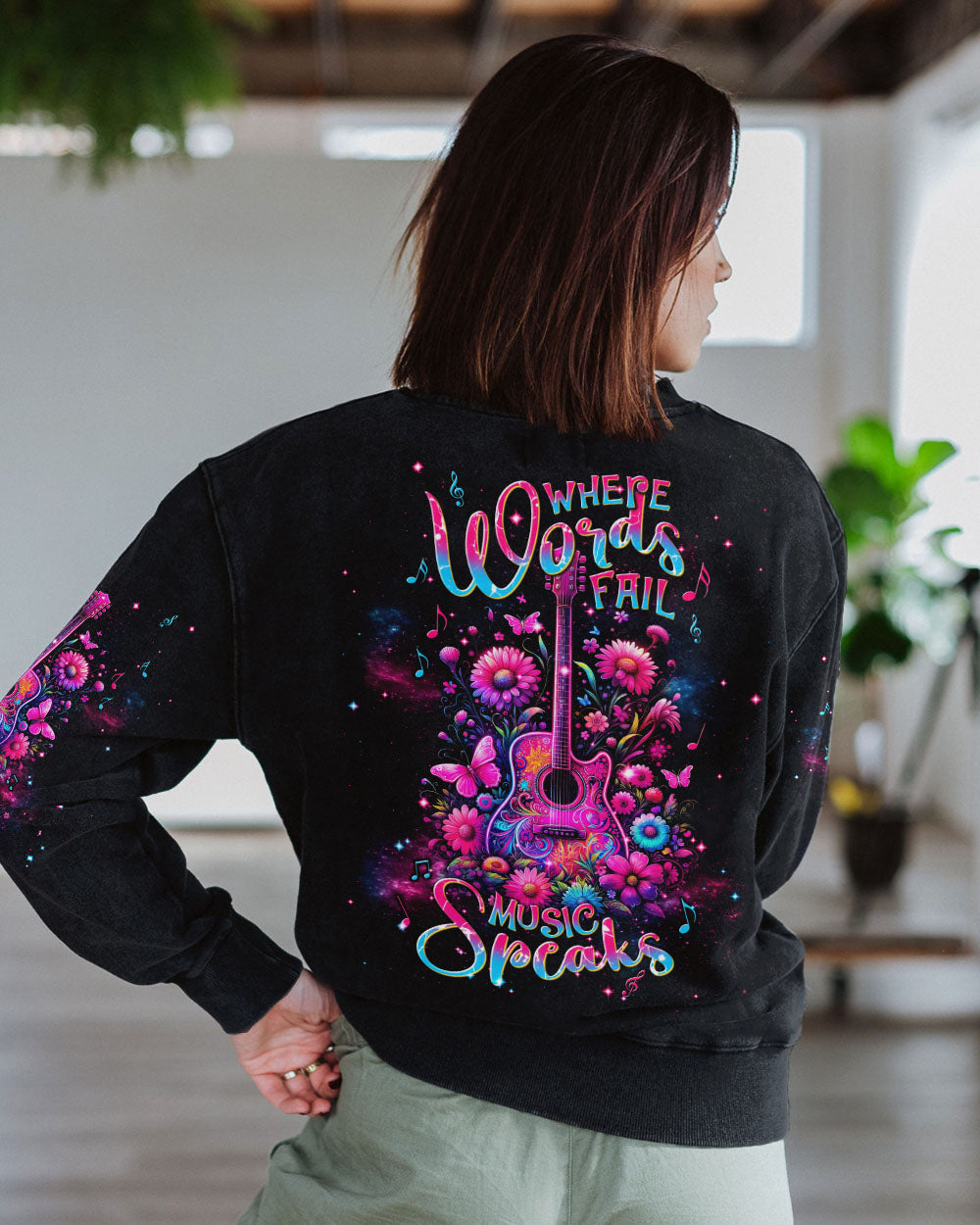 WHERE WORDS FAIL MUSIC SPEAKS GUITAR ALL OVER PRINT - TLNT0201243