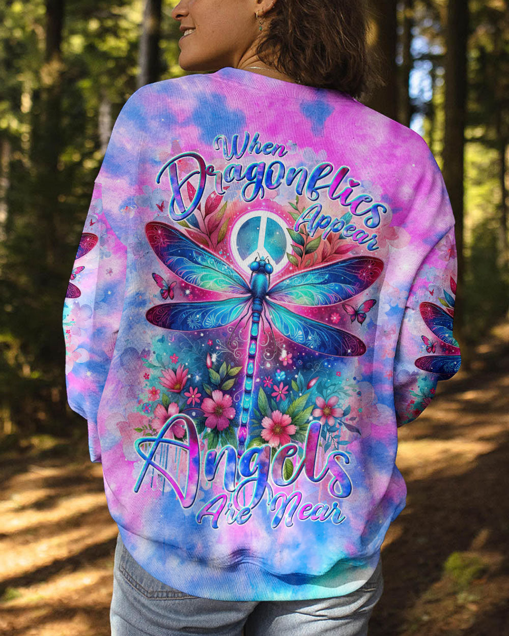 WHEN DRAGONFLIES APPEAR ANGELS ARE NEAR DRAGONFLY ALL OVER PRINT - TLNT0401241
