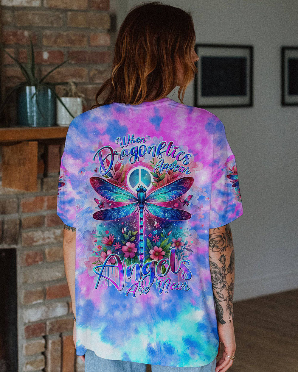 WHEN DRAGONFLIES APPEAR ANGELS ARE NEAR DRAGONFLY ALL OVER PRINT - TLNT0401241