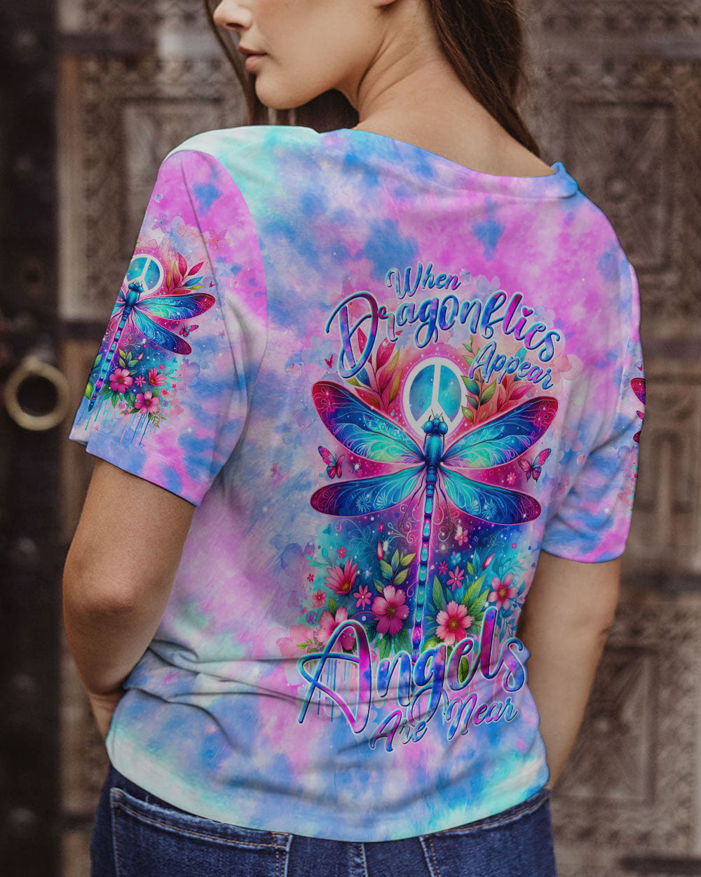 WHEN DRAGONFLIES APPEAR ANGELS ARE NEAR DRAGONFLY ALL OVER PRINT - TLNT0401241