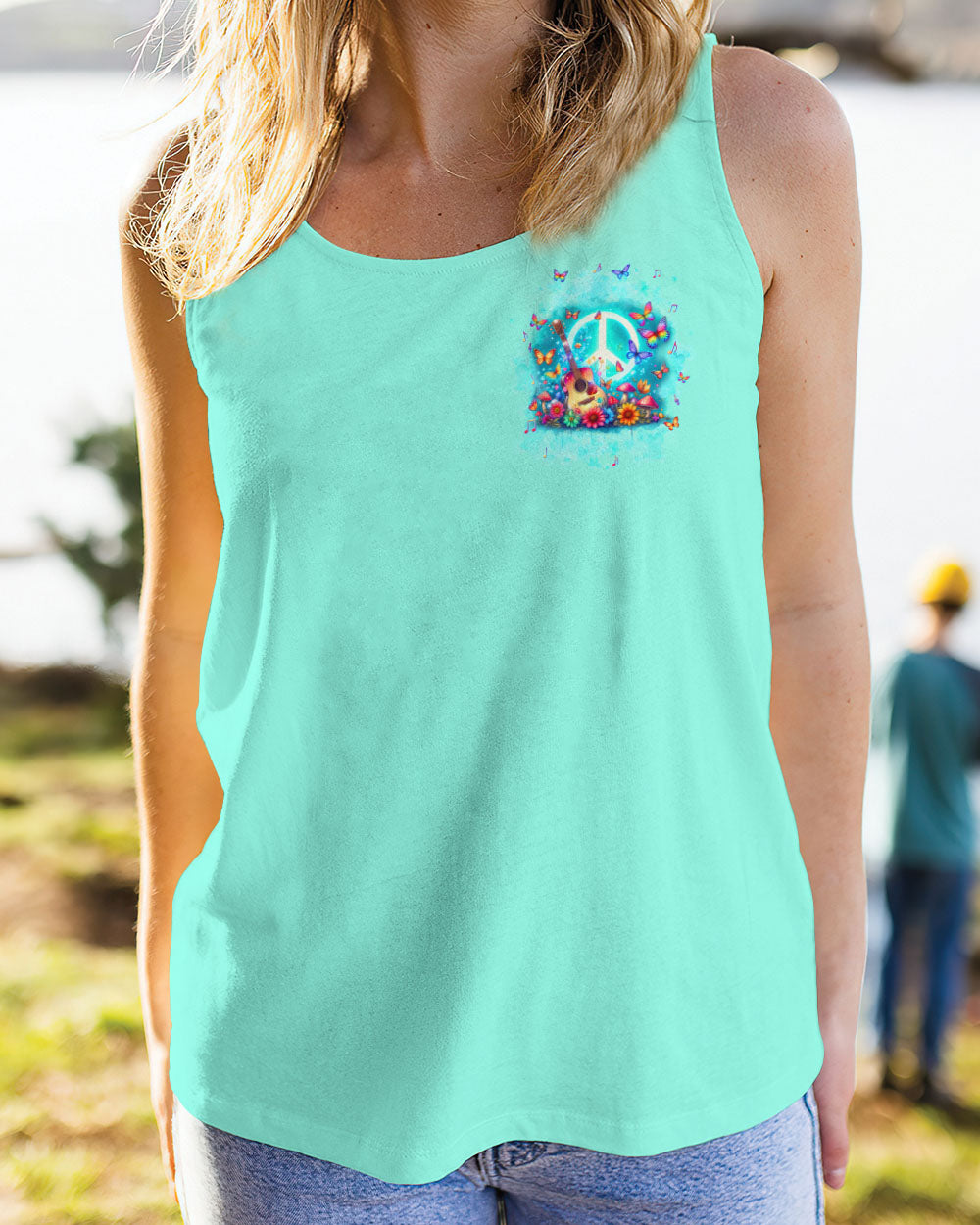 PEACE LOVE ROCK'N ROLL GUITAR ALL OVER PRINT - TLNT0406244