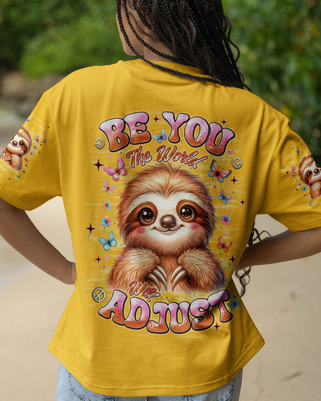 BE YOU THE WORLD WILL ADJUST SLOTH ALL OVER PRINT - TLNT0409254