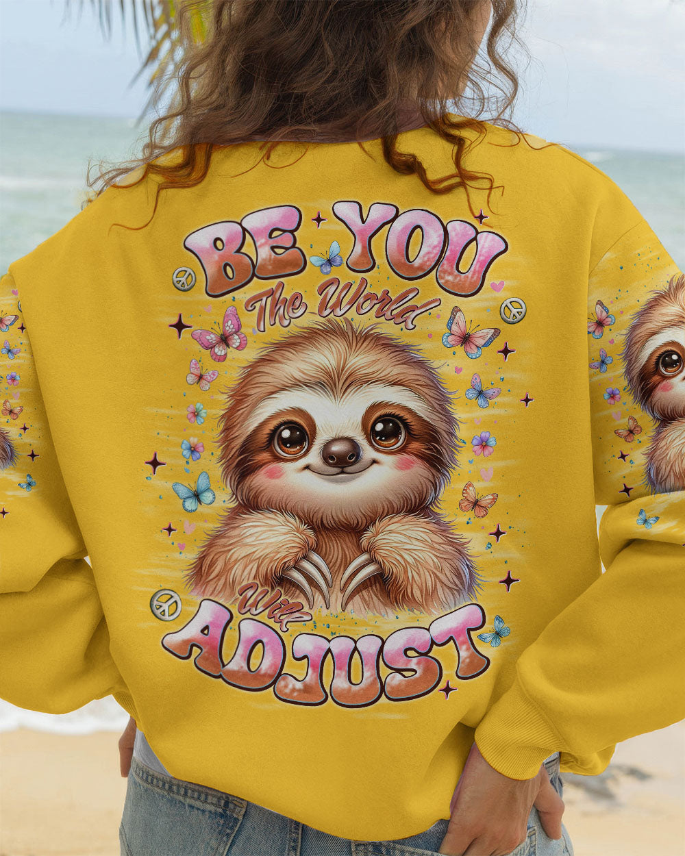 BE YOU THE WORLD WILL ADJUST SLOTH ALL OVER PRINT - TLNT0409254