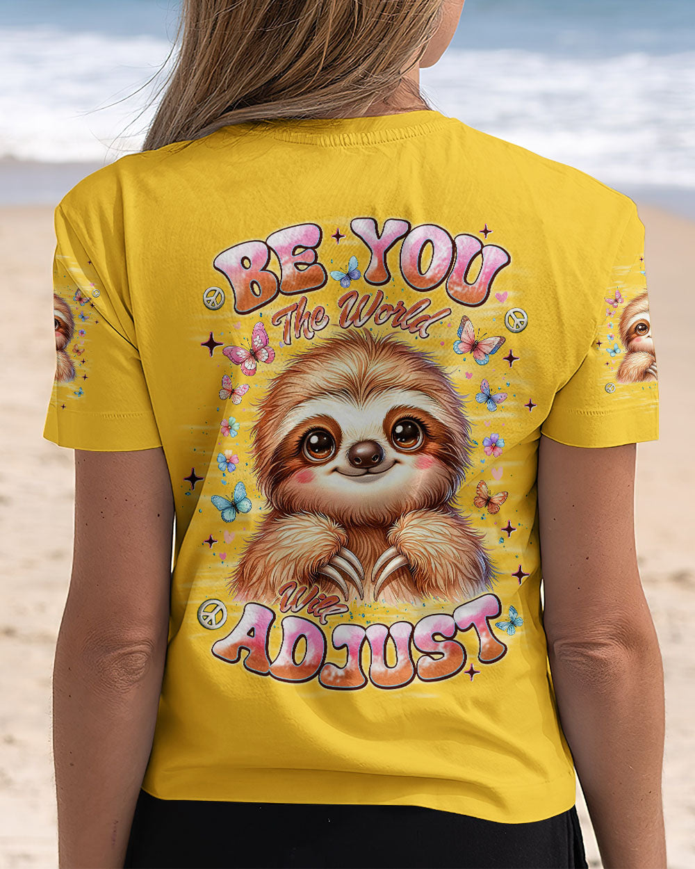 BE YOU THE WORLD WILL ADJUST SLOTH ALL OVER PRINT - TLNT0409254
