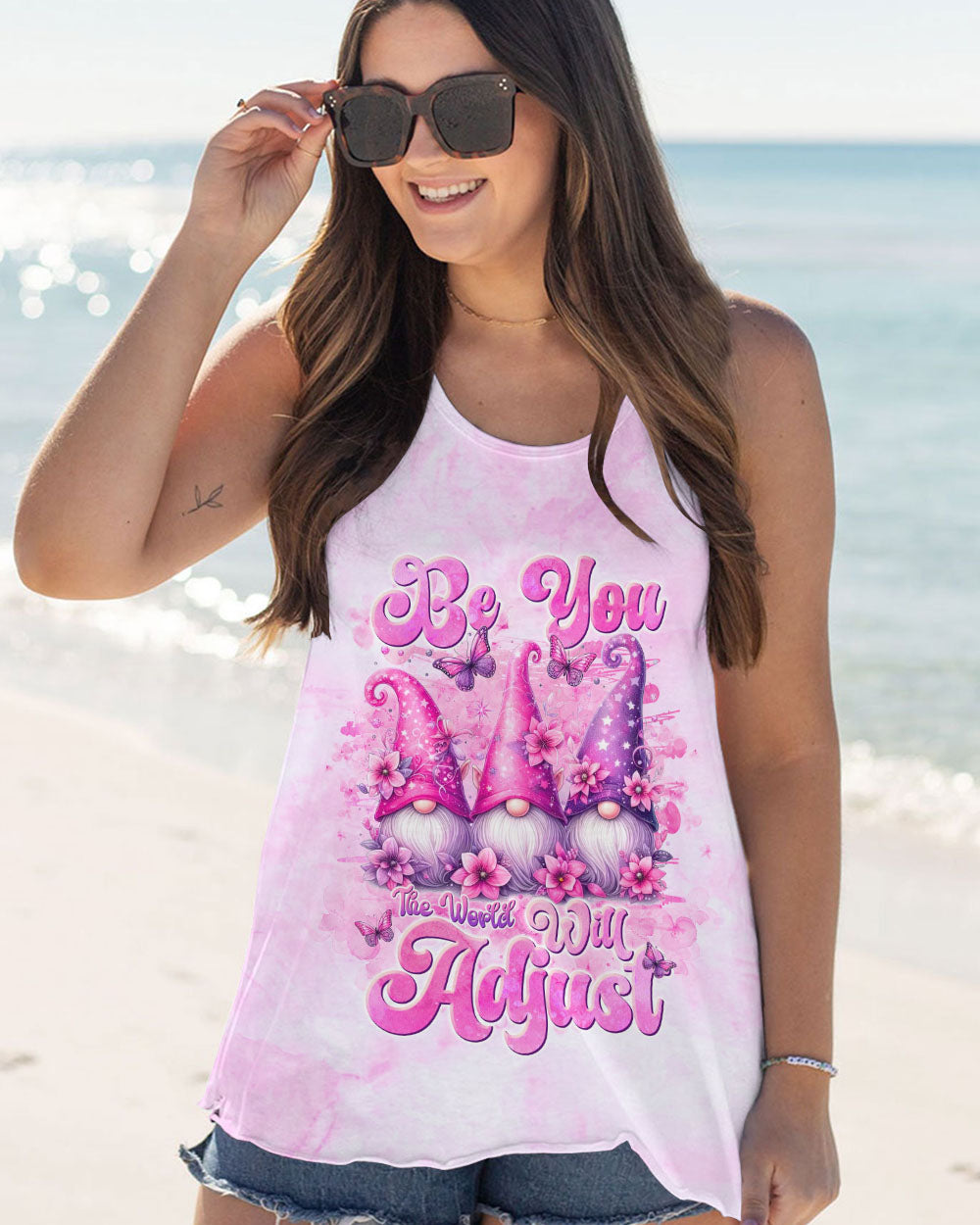 BE YOU THE WORLD WILL ADJUST GNOME ALL OVER PRINT - TLNT0412232