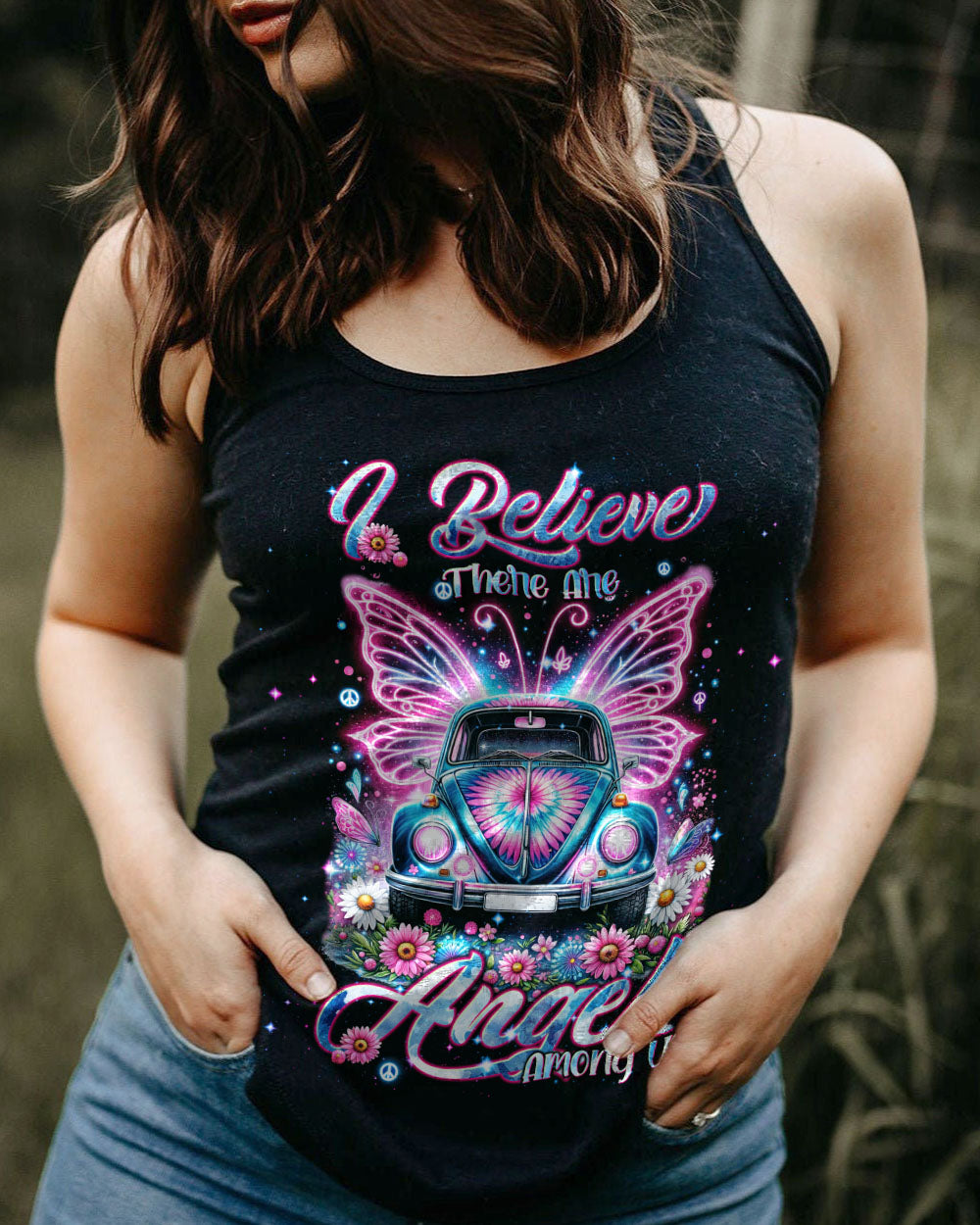 I BELIEVE THERE ARE ANGELS AMONG US WINGS CAR ALL OVER PRINT - TLNT0501241