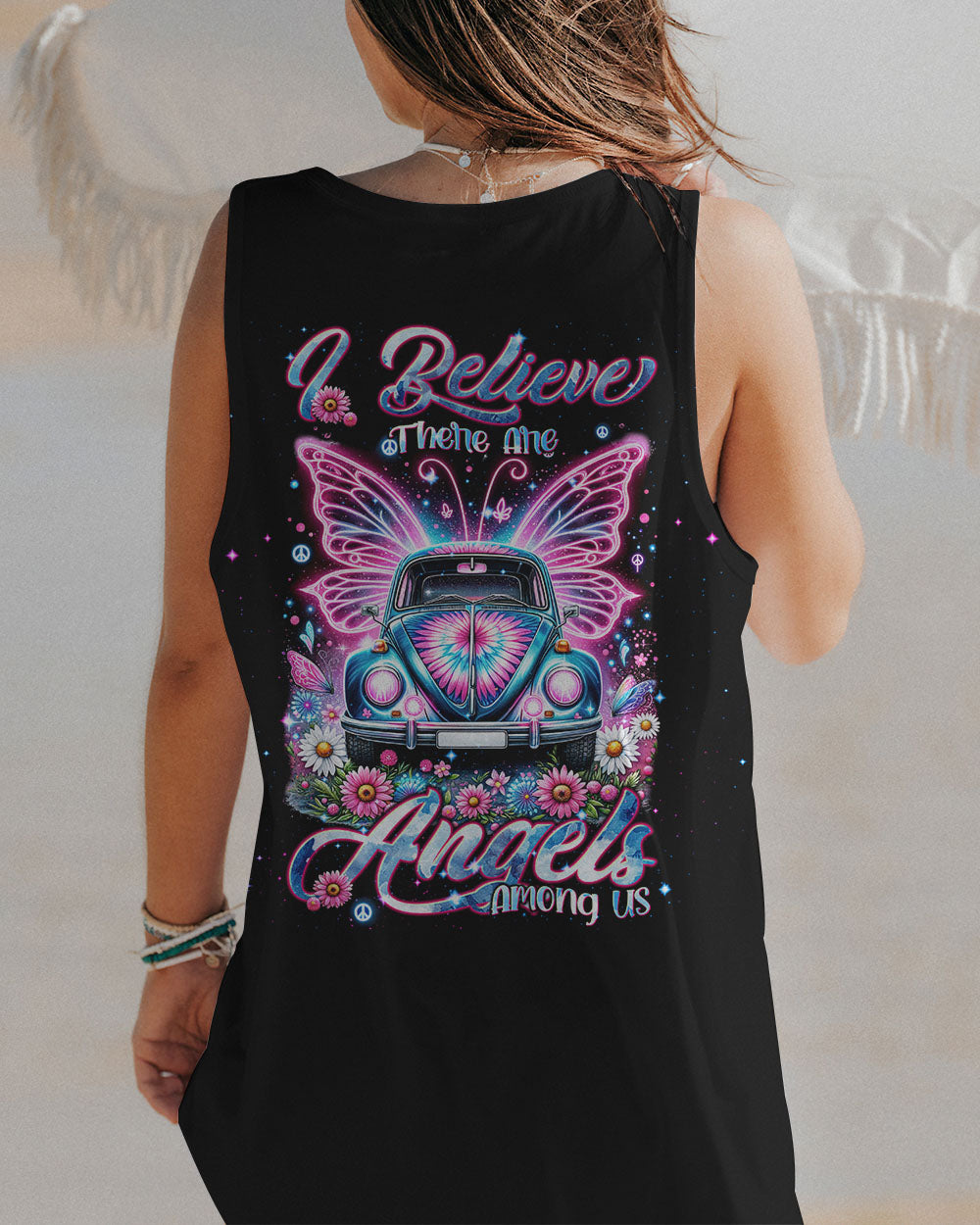 I BELIEVE THERE ARE ANGELS AMONG US WINGS CAR ALL OVER PRINT - TLNT0501241