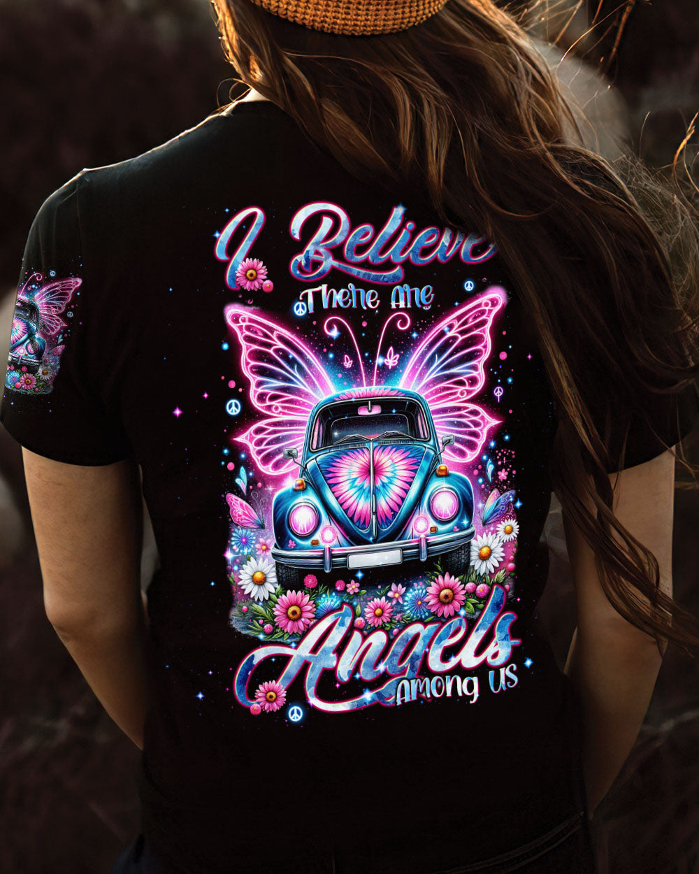 I BELIEVE THERE ARE ANGELS AMONG US WINGS CAR ALL OVER PRINT - TLNT0501241