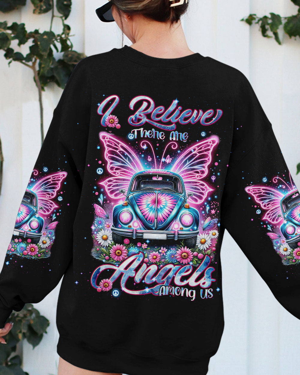 I BELIEVE THERE ARE ANGELS AMONG US WINGS CAR ALL OVER PRINT - TLNT0501241