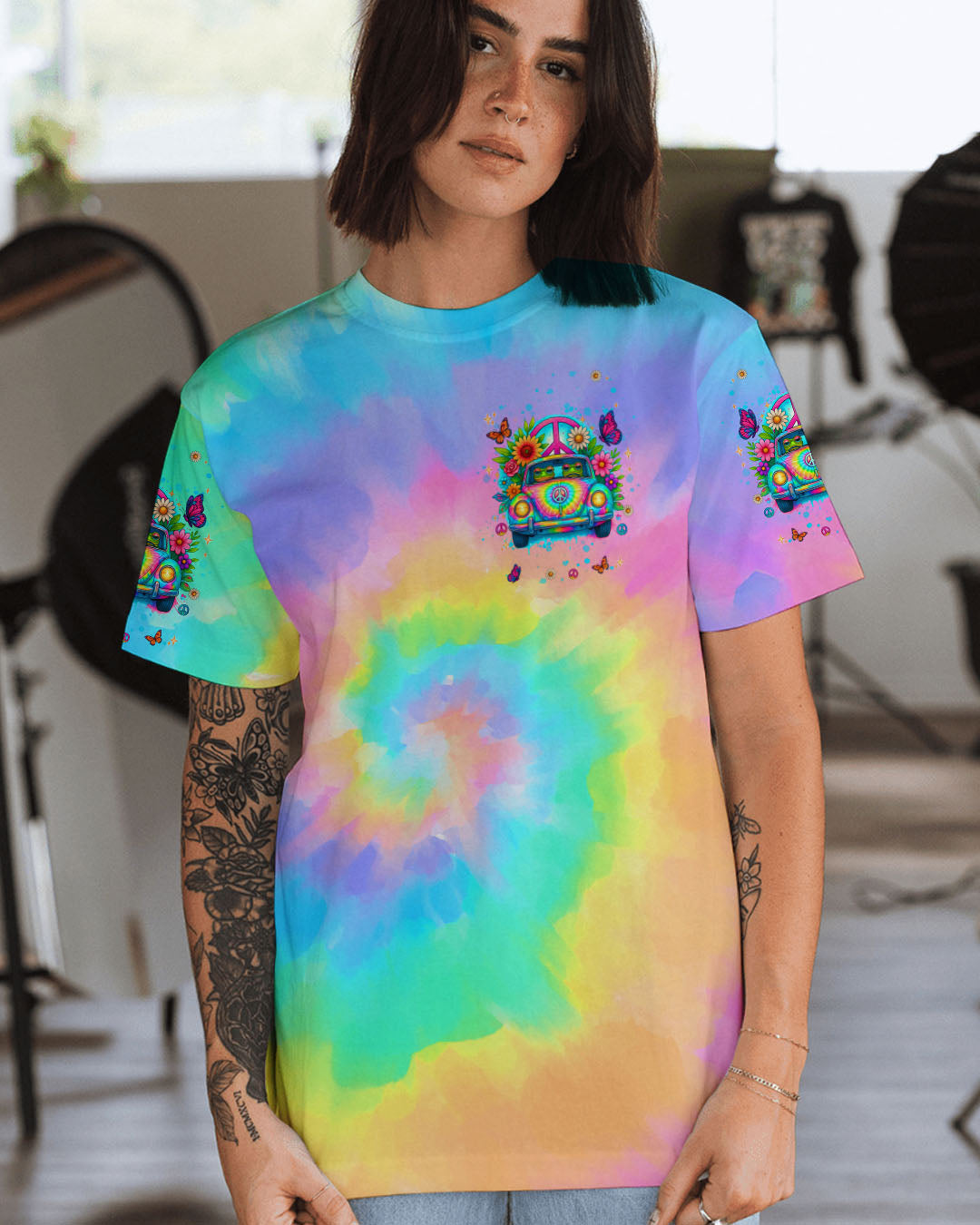 GOOD TIMES CRAZY FRIEND FROG TIE DYE CAR ALL OVER PRINT  - TLNT0505241