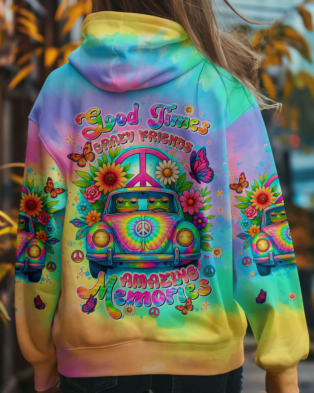 GOOD TIMES CRAZY FRIEND FROG TIE DYE CAR ALL OVER PRINT  - TLNT0505241
