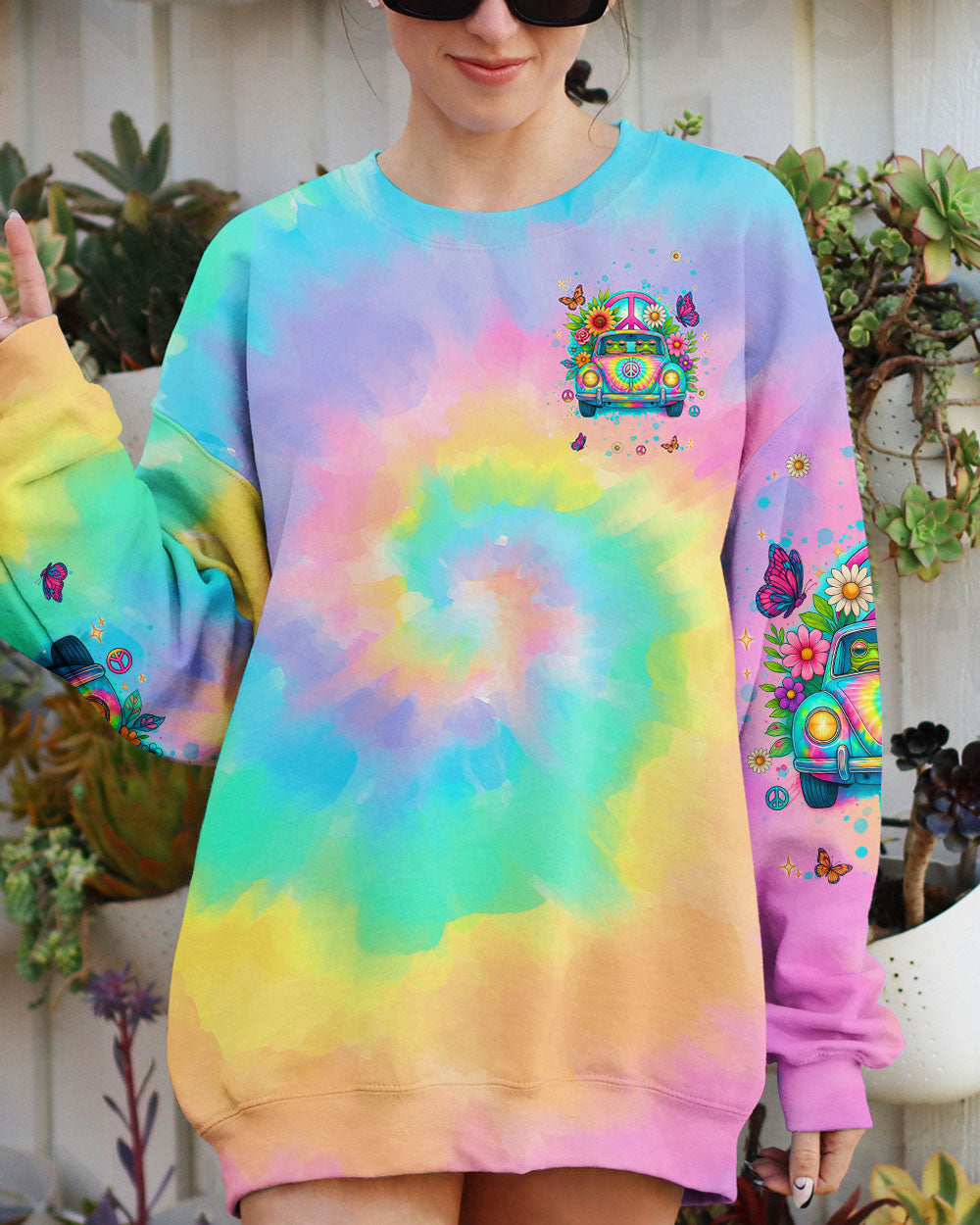 GOOD TIMES CRAZY FRIEND FROG TIE DYE CAR ALL OVER PRINT  - TLNT0505241