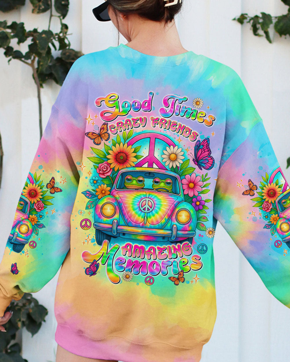 GOOD TIMES CRAZY FRIEND FROG TIE DYE CAR ALL OVER PRINT  - TLNT0505241