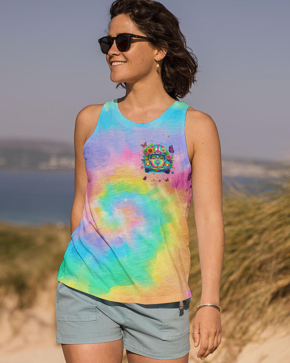 GOOD TIMES CRAZY FRIEND FROG TIE DYE CAR ALL OVER PRINT  - TLNT0505241