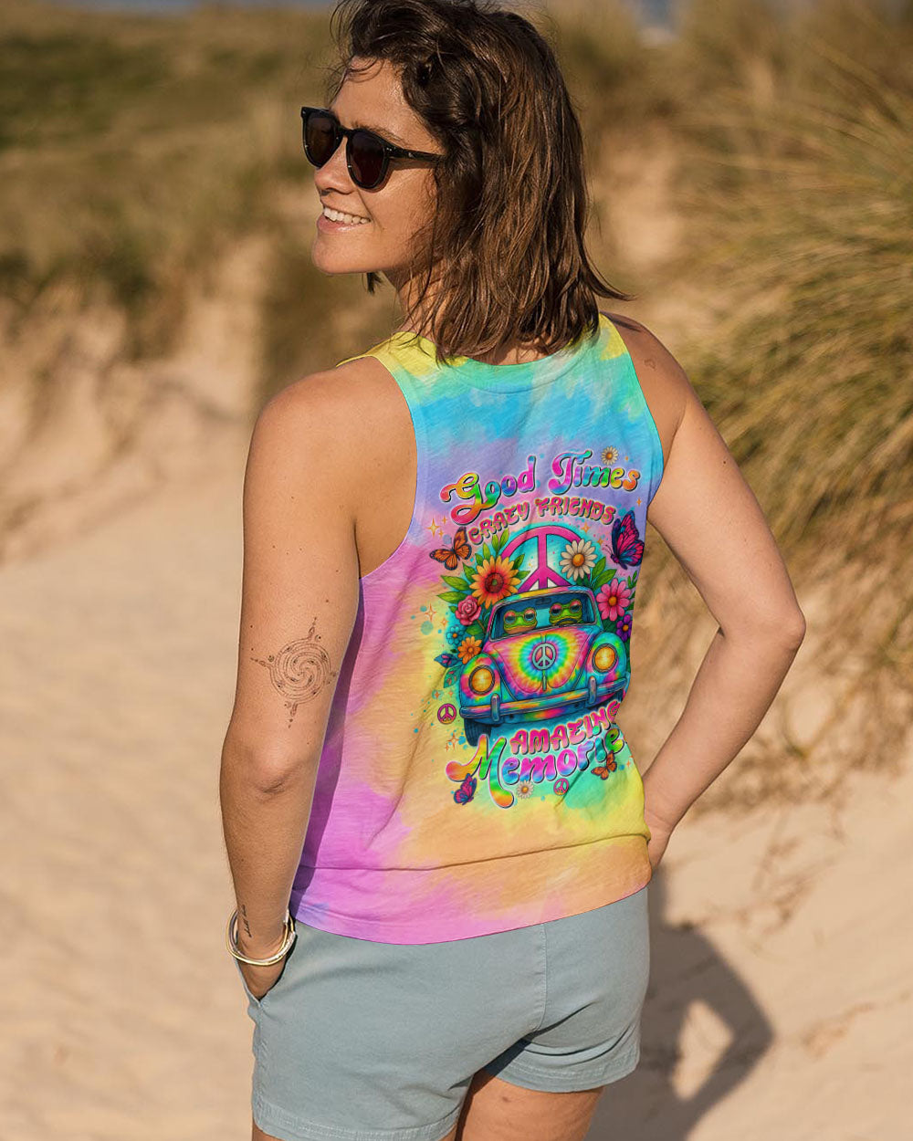 GOOD TIMES CRAZY FRIEND FROG TIE DYE CAR ALL OVER PRINT  - TLNT0505241