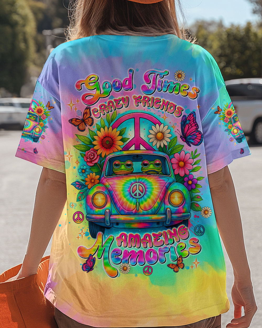 GOOD TIMES CRAZY FRIEND FROG TIE DYE CAR ALL OVER PRINT  - TLNT0505241