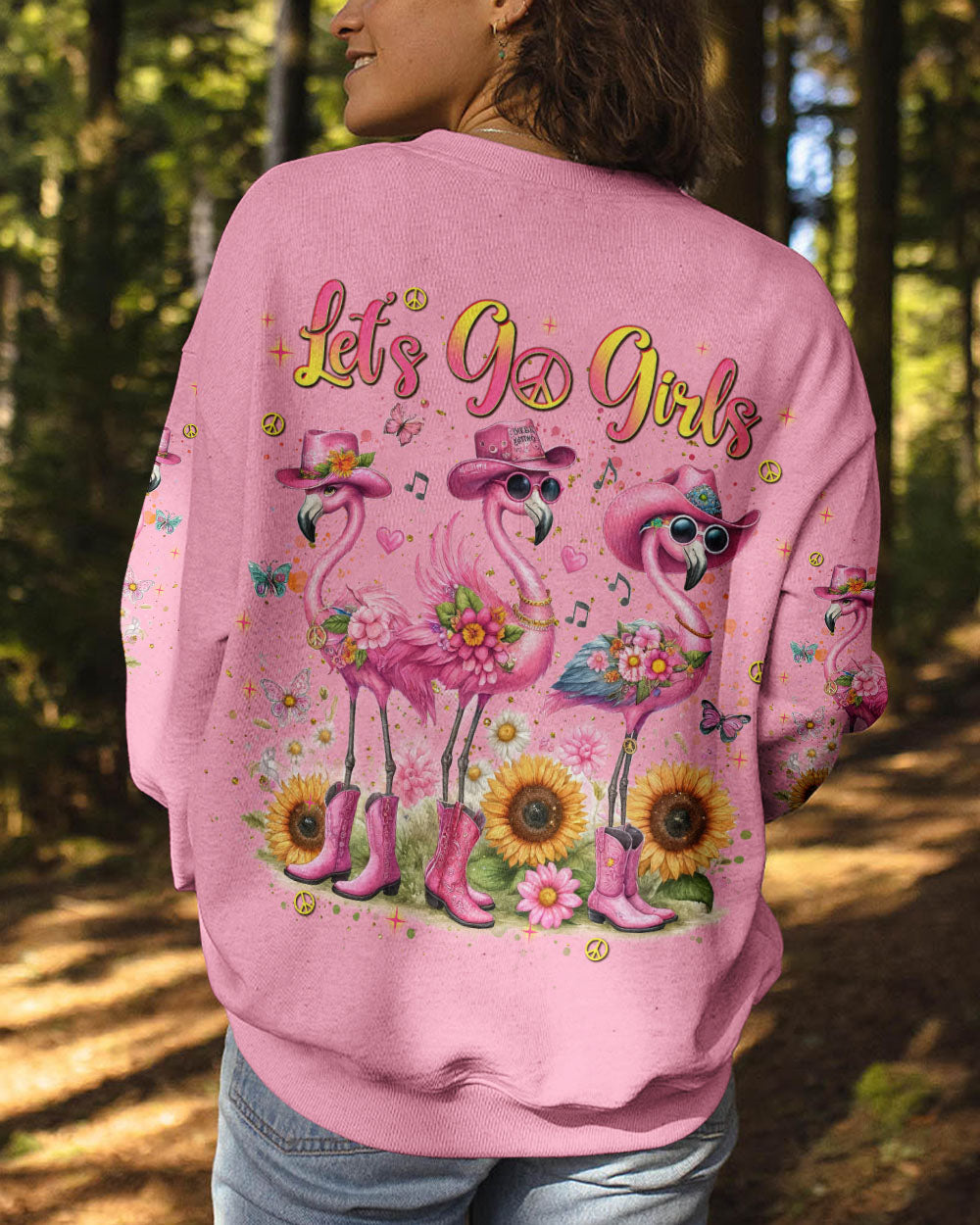 LET'S GO GIRLS FLAMINGO ALL OVER PRINT - TLNT0507242