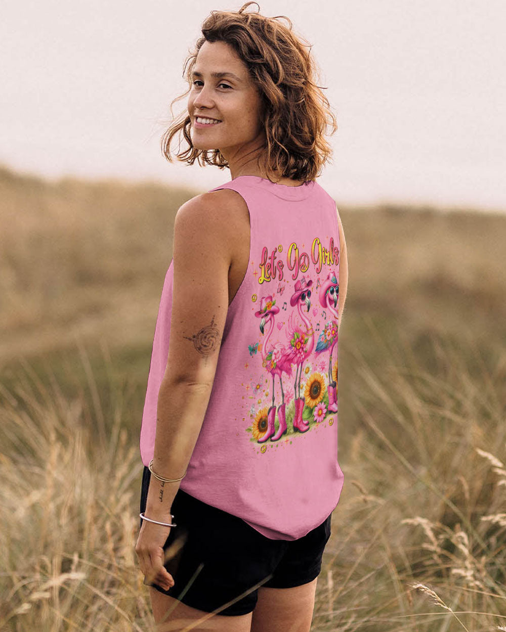 LET'S GO GIRLS FLAMINGO ALL OVER PRINT - TLNT0507242