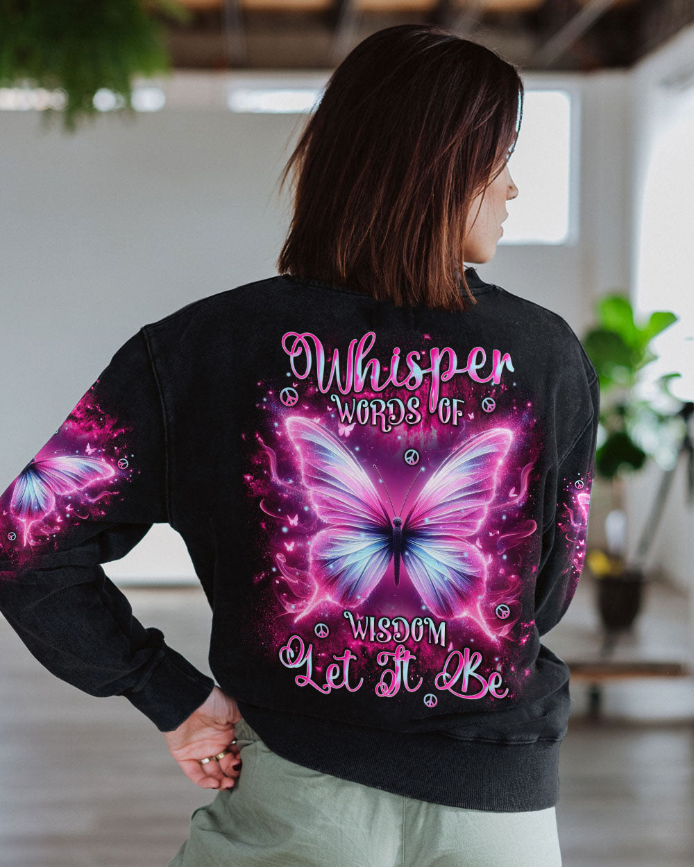 WHISPER WORDS OF WISDOM LET IT BE BUTTERFLY ALL OVER PRINT  - TLNT0511242
