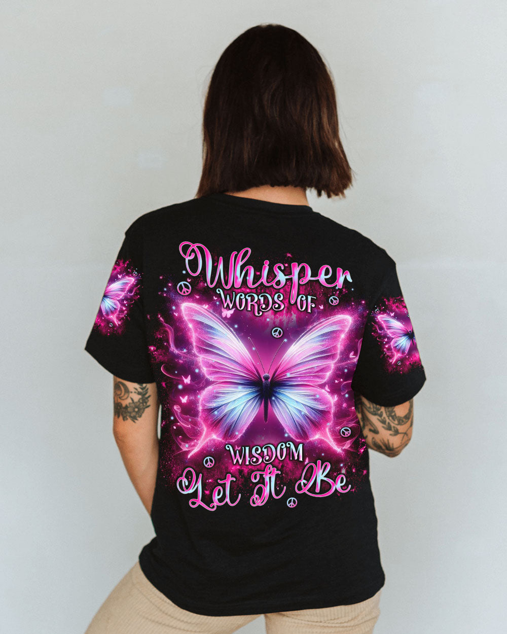 WHISPER WORDS OF WISDOM LET IT BE BUTTERFLY ALL OVER PRINT  - TLNT0511242