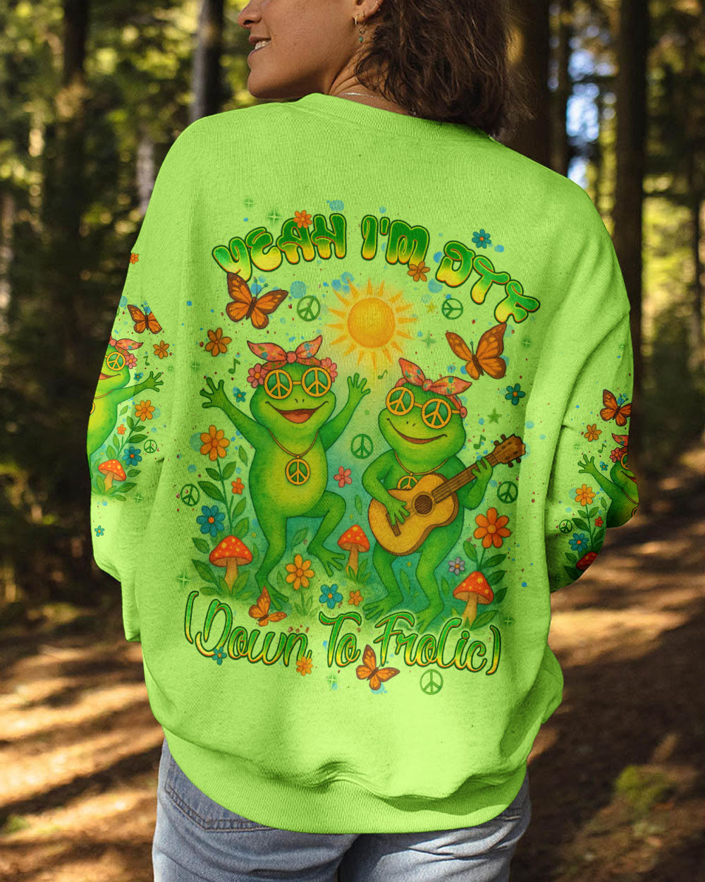 YEAH I'M DTF FROG ALL OVER PRINT - TLNT0605252