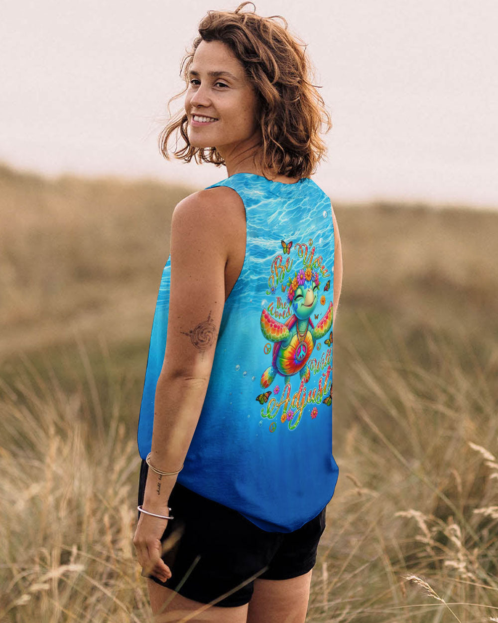 BE YOU THE WORLD WILL ADJUST TURTLE ALL OVER PRINT - TLNT0606243