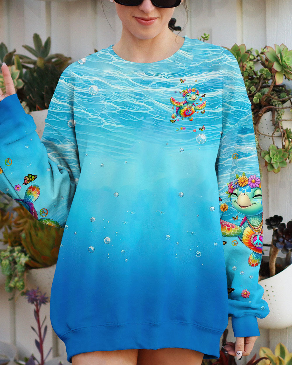 BE YOU THE WORLD WILL ADJUST TURTLE ALL OVER PRINT - TLNT0606243