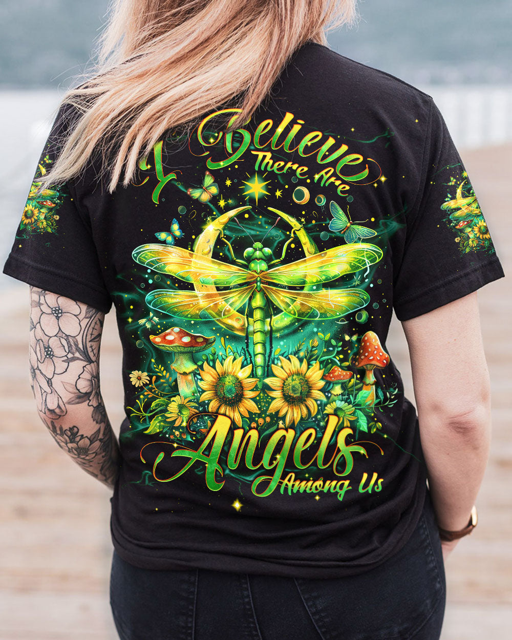 I BELIEVE THERE ARE ANGELS AMONG US DRAGONFLY ALL OVER PRINT - TLNT0609243