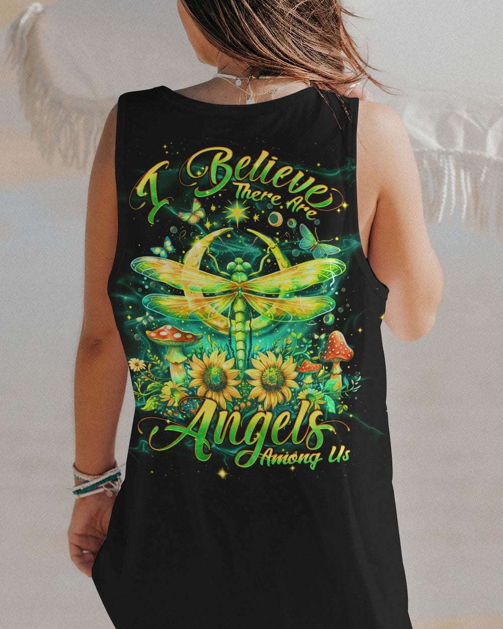 I BELIEVE THERE ARE ANGELS AMONG US DRAGONFLY ALL OVER PRINT - TLNT0609243