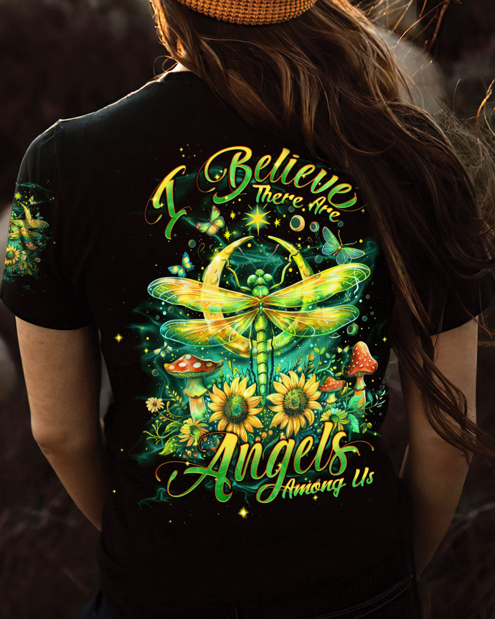 I BELIEVE THERE ARE ANGELS AMONG US DRAGONFLY ALL OVER PRINT - TLNT0609243