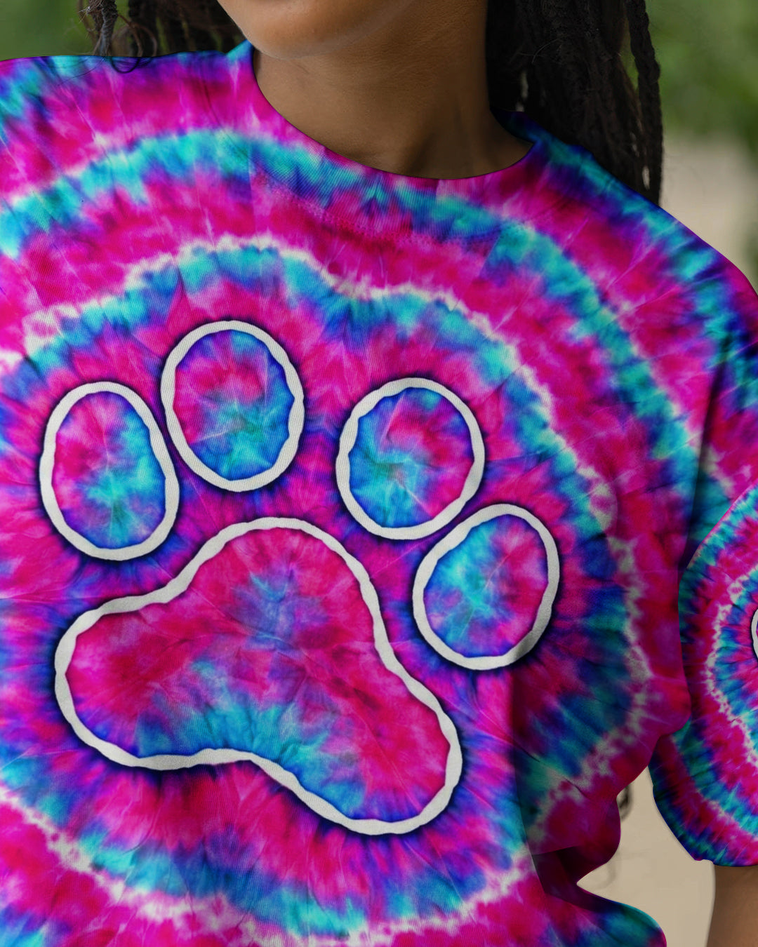 PAW PRINT PINK & BLUE SWIRL ALL OVER PRINT  - TLNT0701262